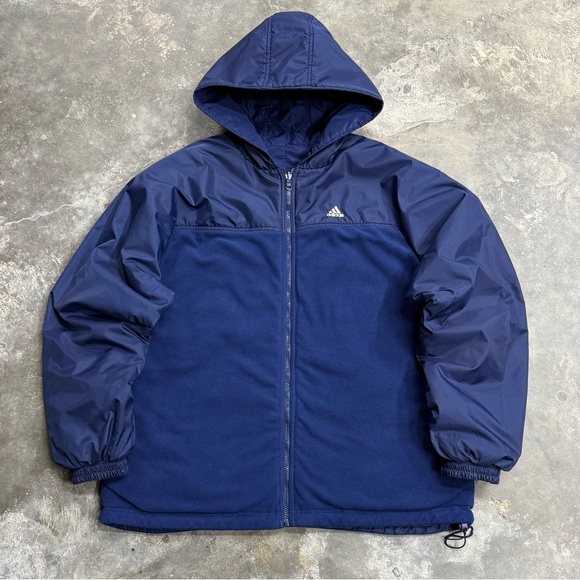 Vintage Adidas Reversible Y2K 3-Stripe Hooded Puffer Jacket - Picture 6 of 9